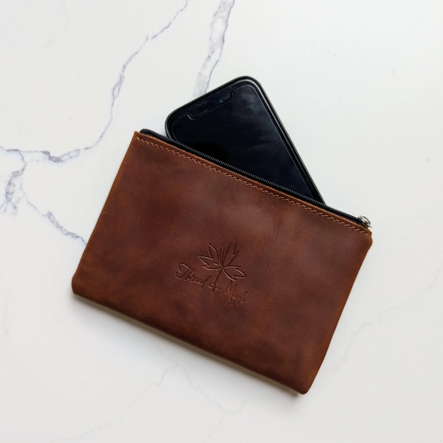 Leather Zip Pocket